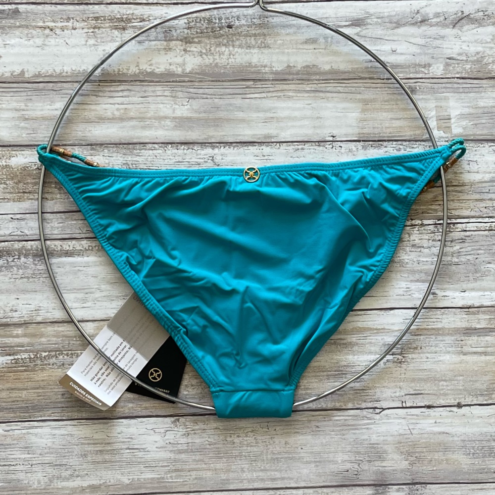 ViX Swimwear Laura Detail Bikini Bottom Light Blue Size Large Style# 113-407-051 - Picture 2 of 9